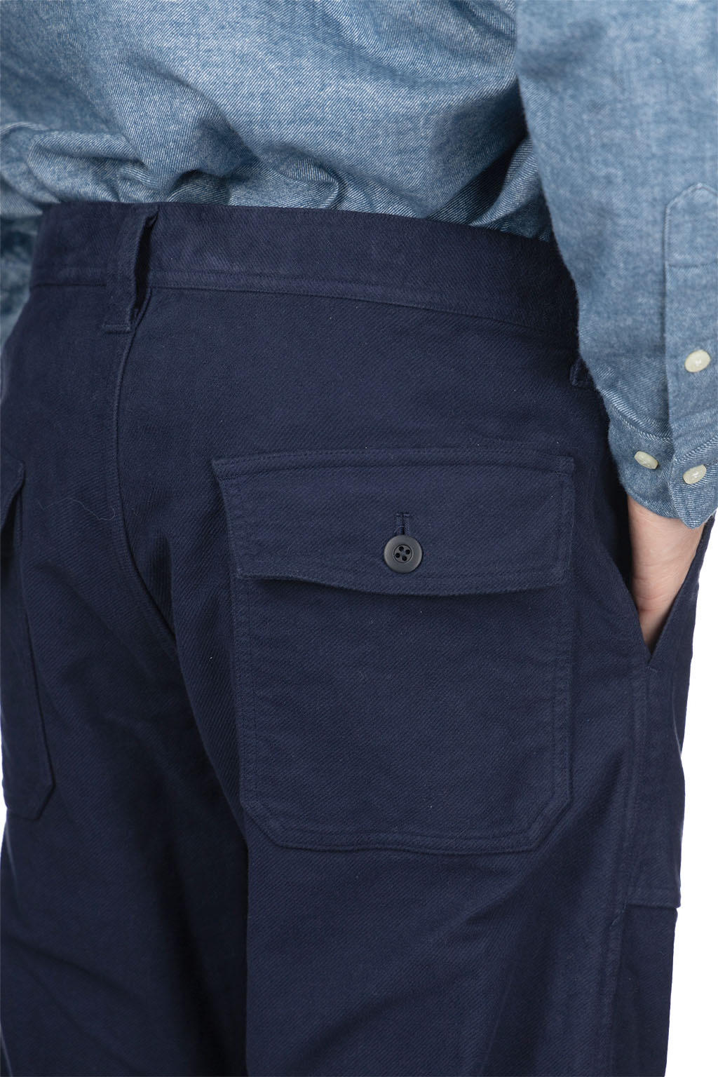 ts(s) - Garment Dye Cotton Moleskin Stretch Cloth Fatigue Pants - Navy