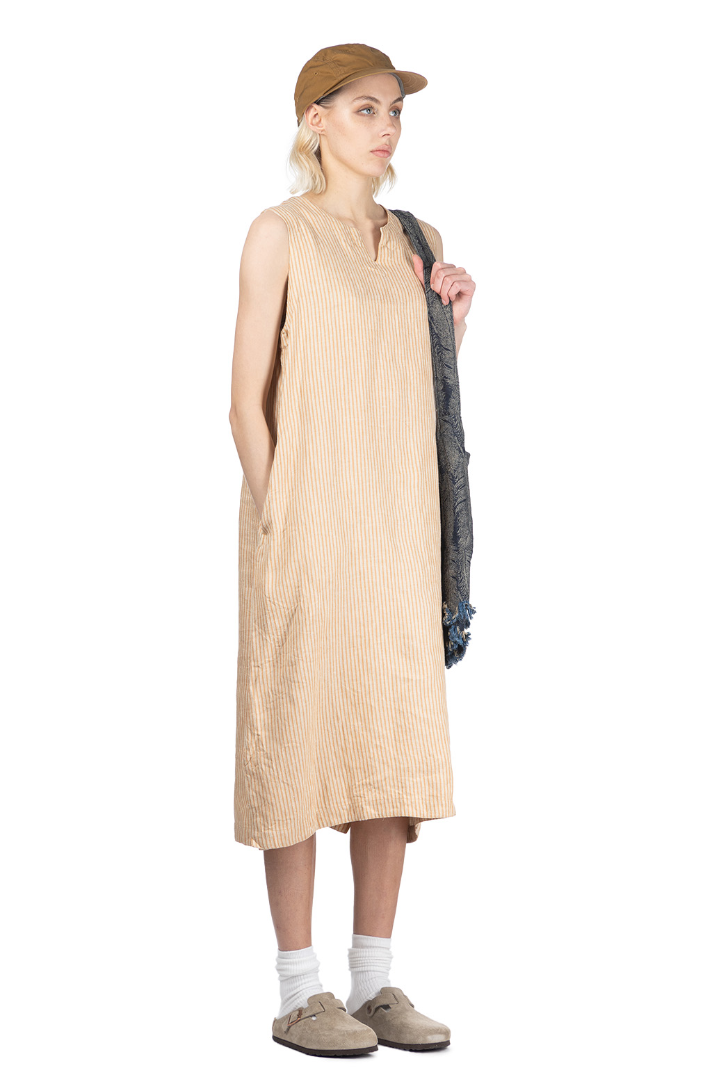 ts(s) - Linen Silk Sleeveless Slit Dress 